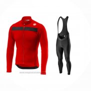 2024 Abbigliamento Ciclismo Castelli Rosso Manica Lunga e Salopette