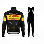2024 Abbigliamento Ciclismo Lotto-Kern Haus Nero Giallo Manica Lunga e Salopette