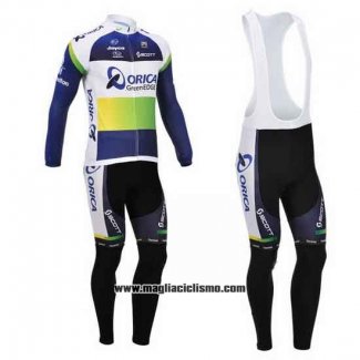 2013 Abbigliamento Ciclismo Orica GreenEDGE Blu Manica Lunga e Salopette