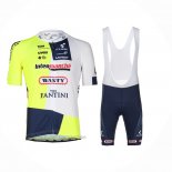 2024 Abbigliamento Ciclismo Intermarche-Wanty Bianco Giallo Manica Corta e Salopette
