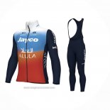 2024 Abbigliamento Ciclismo Jayco AlUla Blu Arancione Manica Lunga e Salopette