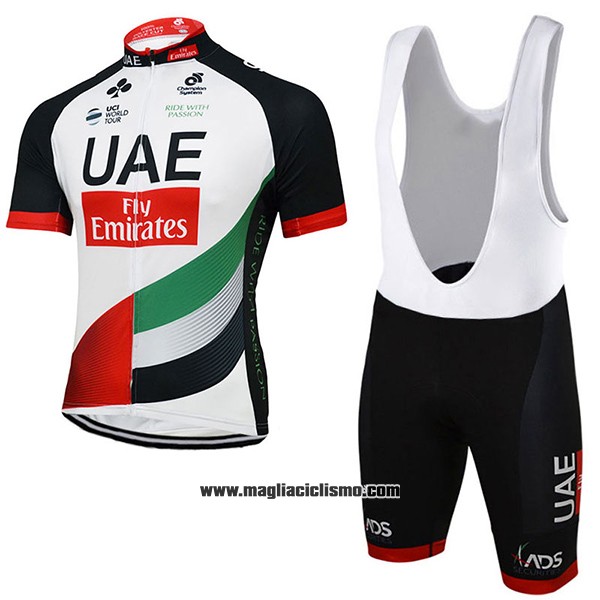 2017 Abbigliamento Ciclismo UCI Mondo Campione UAE Bianco Manica Corta ...